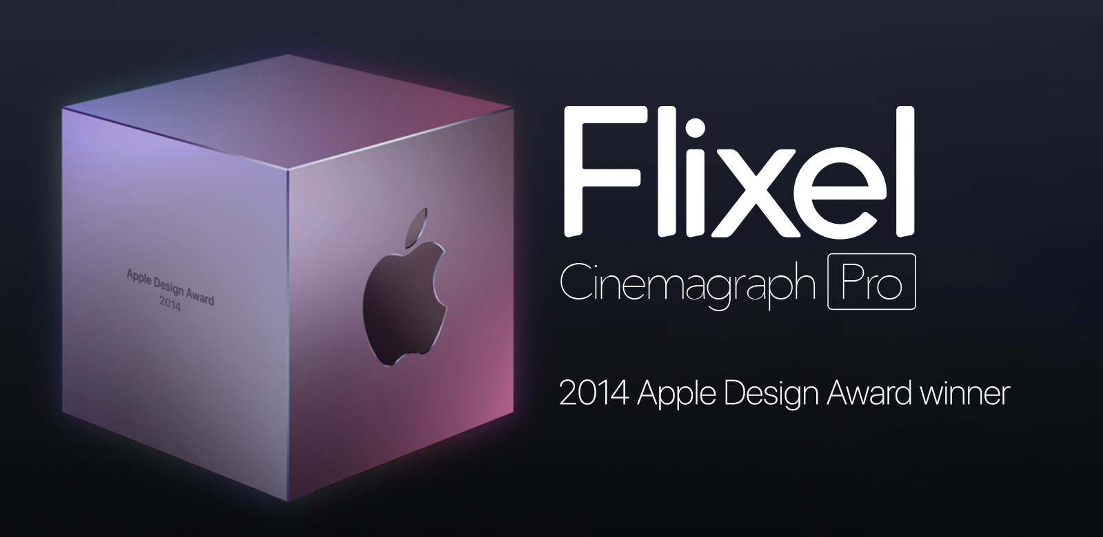 Rendering of the Apple Design Award that Flixel Cinemagraph Pro won in 2014