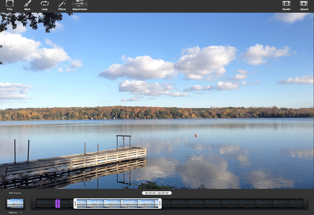 Screenshot of the desktop version of Flixel Cinemagraph Pro